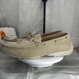 (W9) Men's Rockport Light Beige Suede Driving Moccasin Shoes-V73208- Size 13M